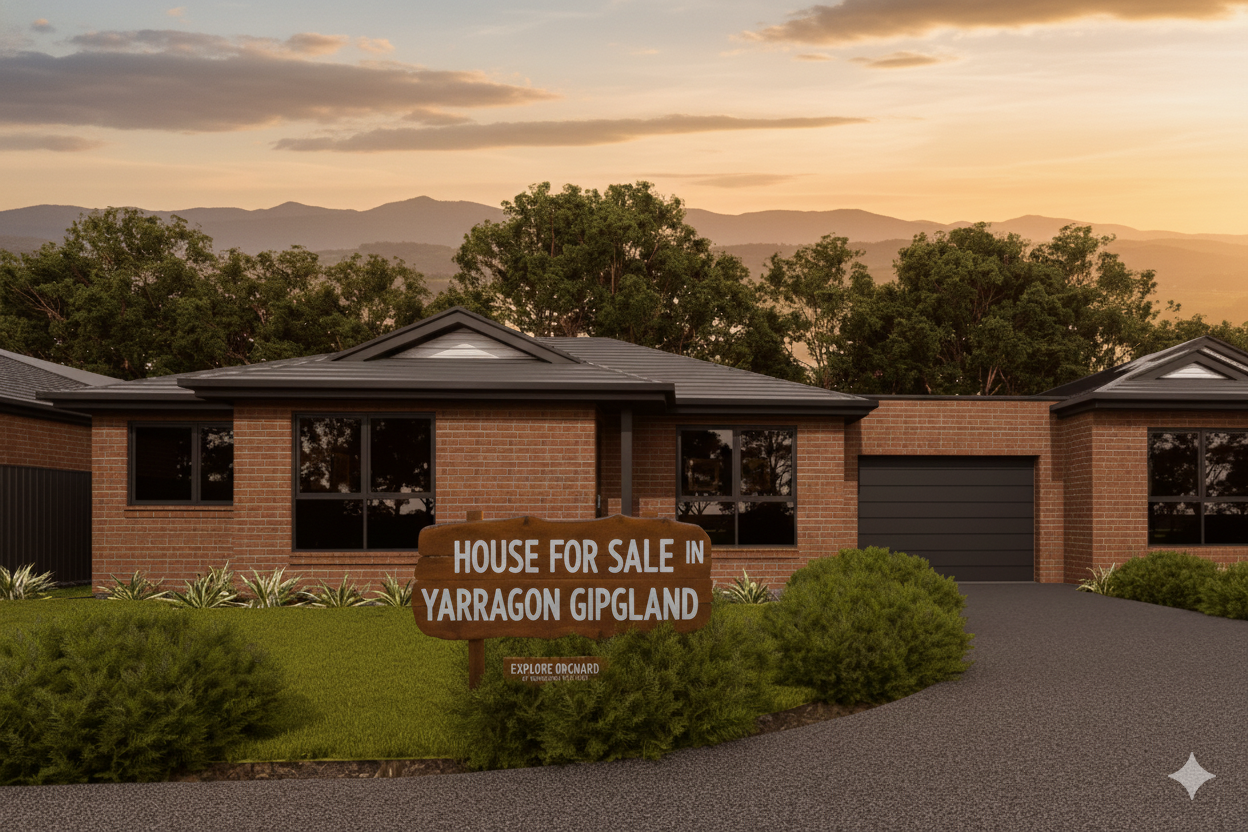 Front view of The Orchard 3-bedroom home for sale in Yarragon Village, Gippsland